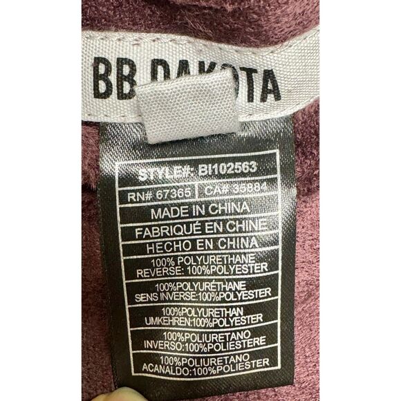 BB DAKOTA Teagan Reversible Faux Suede/Leather Waterfall Front Jacket, Sz S - Picture 10 of 11